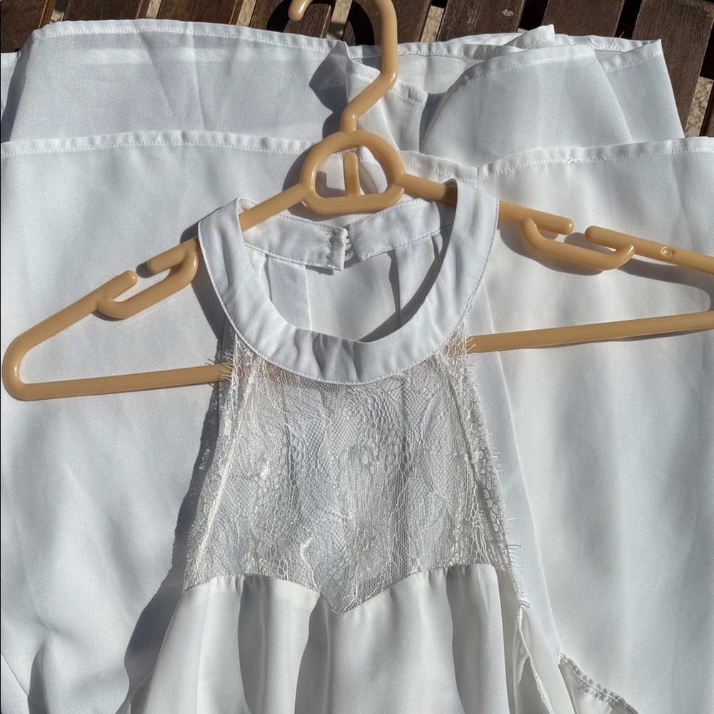 L'ATISTE Ivory Halter Lace formal Dress